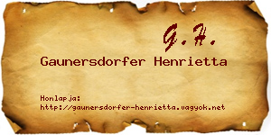 Gaunersdorfer Henrietta névjegykártya