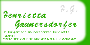 henrietta gaunersdorfer business card